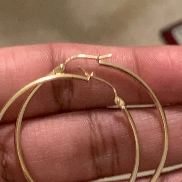 14k Gold Big Hoops - Picture 3 of 7